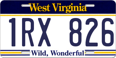 WV license plate 1RX826