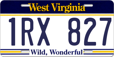 WV license plate 1RX827