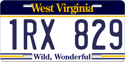 WV license plate 1RX829