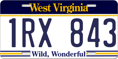 WV license plate 1RX843