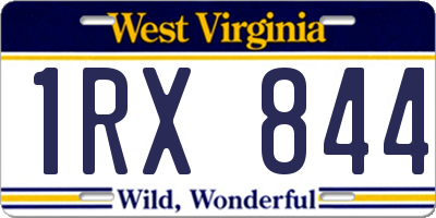 WV license plate 1RX844