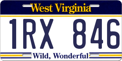 WV license plate 1RX846