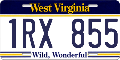 WV license plate 1RX855