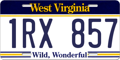 WV license plate 1RX857