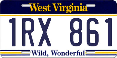 WV license plate 1RX861