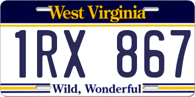 WV license plate 1RX867