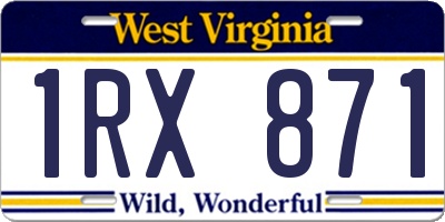 WV license plate 1RX871