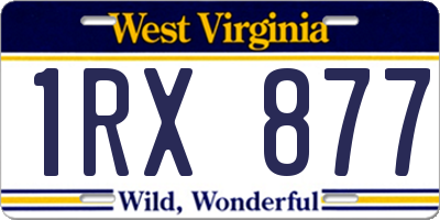 WV license plate 1RX877