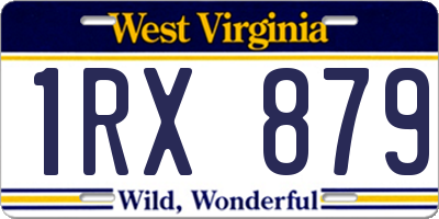 WV license plate 1RX879