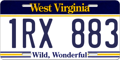 WV license plate 1RX883