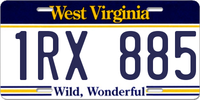 WV license plate 1RX885