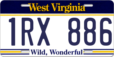 WV license plate 1RX886