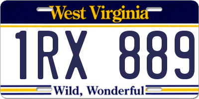 WV license plate 1RX889