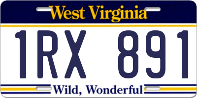 WV license plate 1RX891