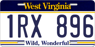 WV license plate 1RX896