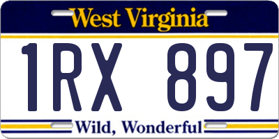 WV license plate 1RX897