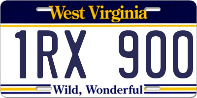 WV license plate 1RX900