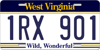 WV license plate 1RX901
