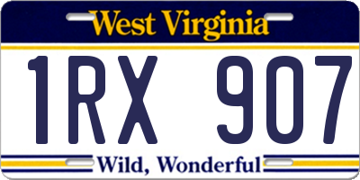WV license plate 1RX907