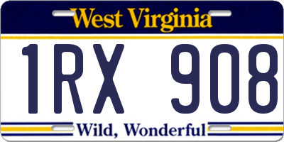 WV license plate 1RX908
