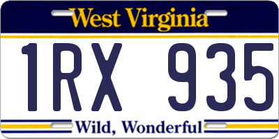 WV license plate 1RX935