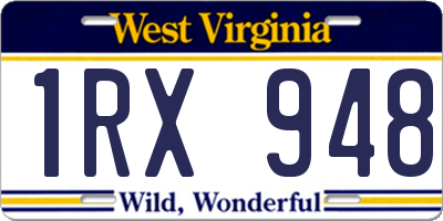 WV license plate 1RX948