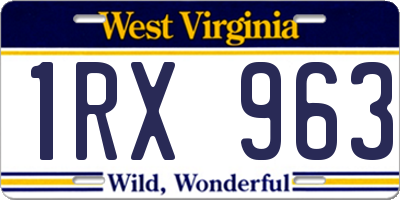 WV license plate 1RX963