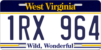 WV license plate 1RX964