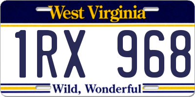 WV license plate 1RX968