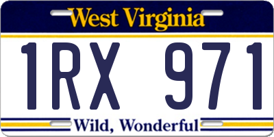 WV license plate 1RX971