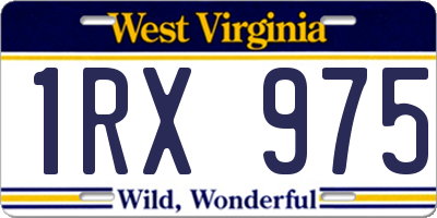 WV license plate 1RX975