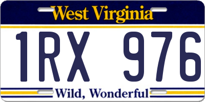 WV license plate 1RX976