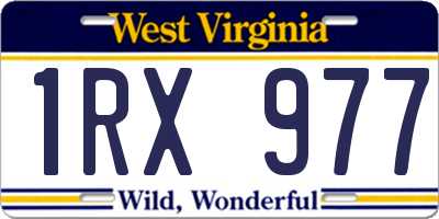 WV license plate 1RX977