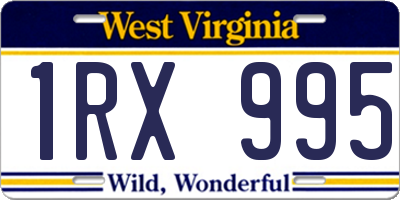 WV license plate 1RX995