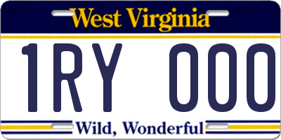WV license plate 1RY000