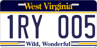 WV license plate 1RY005