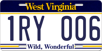 WV license plate 1RY006