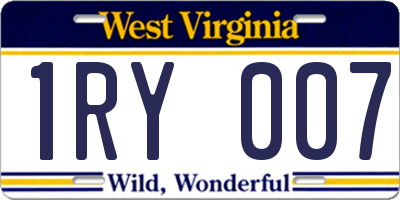WV license plate 1RY007