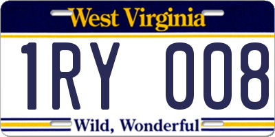 WV license plate 1RY008