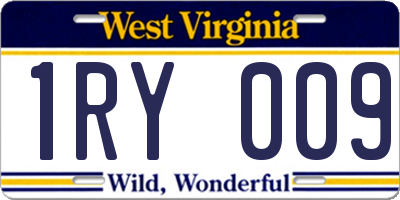 WV license plate 1RY009