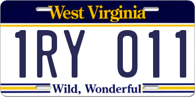 WV license plate 1RY011