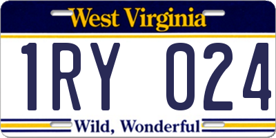WV license plate 1RY024