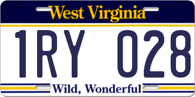WV license plate 1RY028