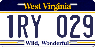 WV license plate 1RY029