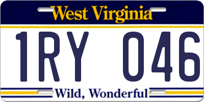 WV license plate 1RY046