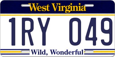 WV license plate 1RY049