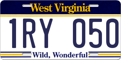 WV license plate 1RY050