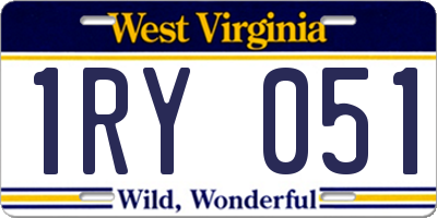 WV license plate 1RY051