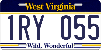 WV license plate 1RY055