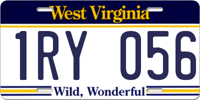 WV license plate 1RY056
